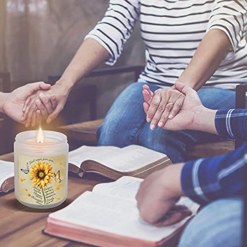 Christian Gifts For Women, Candles Lavender For Home Scented, Inspirational Gifts For Women, Sunflower Gifts For Women, Mom, Friend, Scented Candles -7Oz Jar Candle, Over 35 Hours Of Burn Time #TOP5
