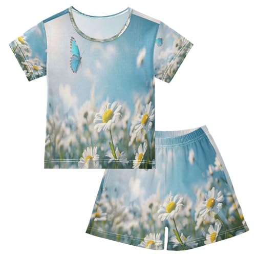 senya Short Sleeve Pajamas Sets Summer Cotton Sleepwear Vibrant Spring Meadow