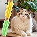 4 PCS Cat Self Groomer, Silicone Cat Brush Combs, Soft Cat Face Scratcher Rubber Cat Massager for Indoor Cats, Cat Corner Scratcher, Cat Scratching Board Pet Supplies, Green and Yellow