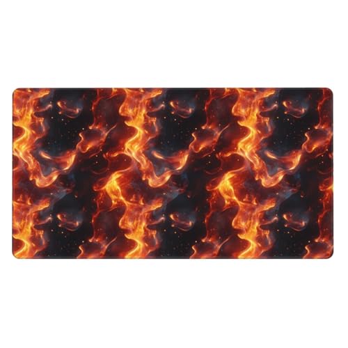 Grand tapis de souris de jeu flamme rouge pour aménager votre bureau gamer