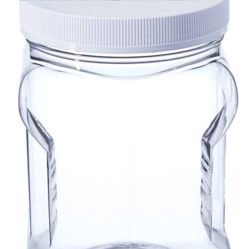 Consolidated Plastics 41657 Wide-Mouth Pet Grip Jar With Lid, 32 Oz, Clear, 12 Piece #TOP2