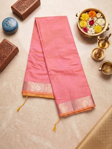 Image of Women's Pure Cotton Banarasi Silk Saree With Unstitched Blouse Piece