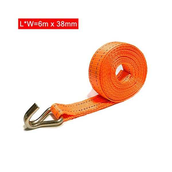 AufuN Spanngurt mit Haken 6m 38mm Profi Robuste 2000 daN zweiteilig Ratschengurt Zurrgurte nach DIN EN 12195-2… – Bild 4