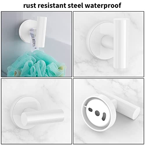 Cilee 8 Piece White Bathroom Hardware Set, 24Inch Bathroom Towel Bar+Towel Ring+Toilet Paper Holder+ Robe Towel Hook, Sus304 Stainless Steel Bathroom Accessory Set #TOP5