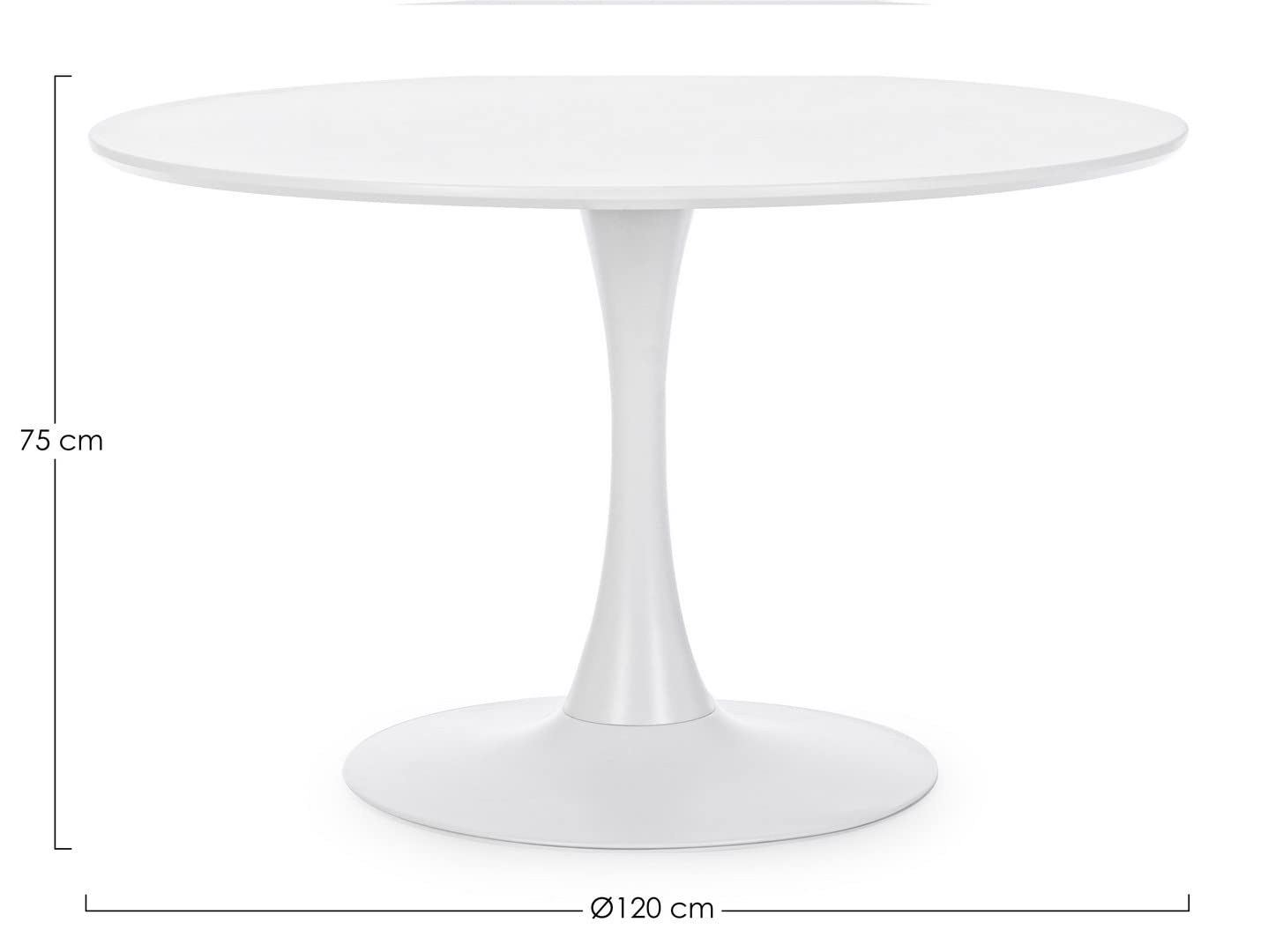 KONTE.DESIGN Tavolo BLOOM Bianco Diametro 120 Altezza 75 cm