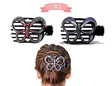 Butterfly Barrettes Hand Painted, Bun Cover Clips, 2 Pcs of a Uniquely Hair Bun Holder.