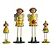 SOIMISS 4 Pièces Bois Famille Poupée Figurine Ferme De Tournesol Abeille Thème Mixte Permanent Marionnette Artiste Collection Statut pour La Maison Bureau Poupée Maison Plateau Decor