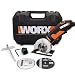 Produktbild WORX WX423.1 Kompakte Kreissägen 400W - Leerlaufdrehzahl 3600/min - 27mm Schnitttiefe - Einhand-Bedienung - schnelle Tiefeneinstellung - Spindelarretierung - Sicherheit durch Alu-Sägeblattschutz