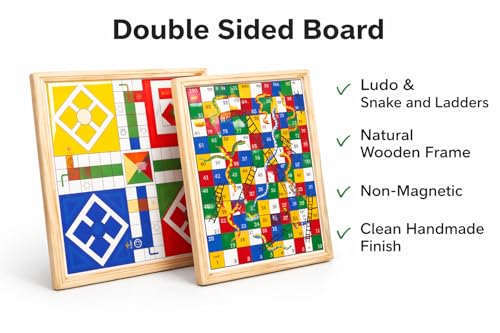 Image of 2-in-1 Ludo, Wooden Board Game| Ludo Game Set | Vibrant Multiplayer Game for Kids & Adults | Smooth & Durable Indoor Board Game Set Indoor Game
