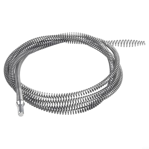 Desbloqueador de tuberías de drenaje de baño y cocina con alambre de acero de resorte, incluye conector de taladro, adecuado para desagües de bañera y ducha, elimina eficazmente los desechos de