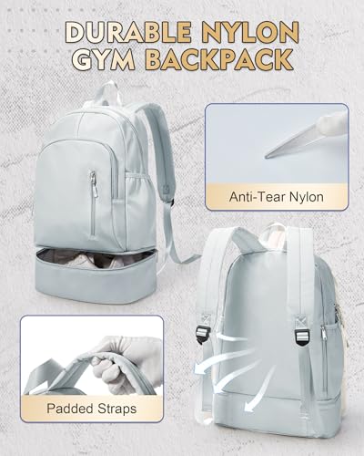 Image of Gym Backpack for Women Men, Lightweight Gym Bag with Shoe Compartment, Waterproof Backpack Sports Essentials with Wet Pocket for Fitness Yoga Sports, Blue
