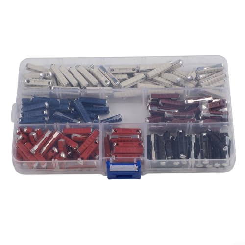 Kit de fusibles automotrices europeos FABULETTA 200 piezas 5A-40A para fusibles torpedo para autos antiguos, metal y plástico de alta conductividad, identificación rápida codificada por color, tamaño 25x6 mm miniatura 4