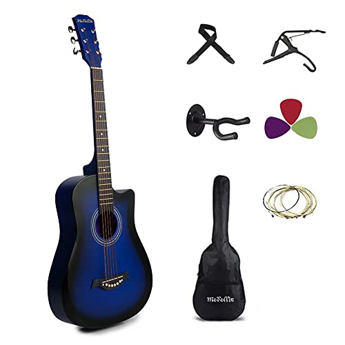 Medellin 38" Acoustic Guitar Blue Burst Carbon Fiber body+(Free Online