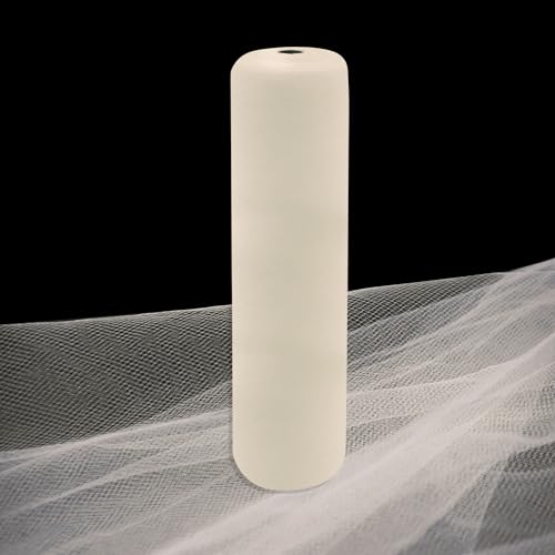 Image of Ivory Tulle Fabric Rolls 54 Inch by 10 Yards Fabric Tulle Bolt for Wedding Christmas Decorations Gift Wrapping DIY Tutu Baby Shower Table Skirt Birthday Party Craft Supplies