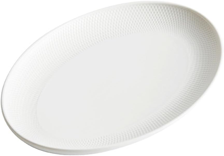Oval Household Steamed Fish Plate Dish Ceramic Vegetable Hotel Tableware
