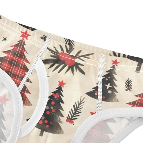 KLL Buffalo Plaid Christmas Trees Baby Boys Soft Underwear Briefs Breathable Undies4