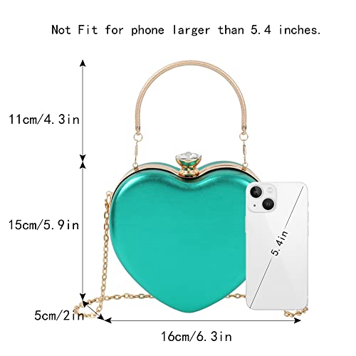 Goclothod Women Heart Shape Clutch Purse Velvet Shoulder Bag Evening Handbags4