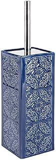 WENKO Cordoba Blue-toilet brush holder, closed form, Ceramic, 9.5 x 9.5 x 35 cm