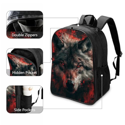 Sac à dos écolier Grey Wolves 3D ergonomique pour soulager le dos