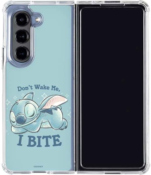 Skinit Clear Phone Case Compatible with Galaxy Z Fold5 5G - Officially Licensed Disney Lilo and Stitch Pattern Design