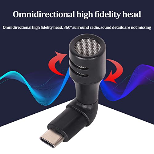VBESTLIFE Type C Microphone for Android High Sensitivity Smartphone Video Mini Omnidirectional Microphone, 90 Degree Angle Plug - Image 3