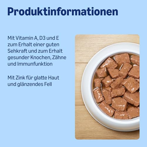 by Amazon Hundefutter, nass, Dose, Stücke mit Geflügel in Sauce, 6 x 1,24 kg