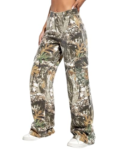 Voghtic Womens Camo Cargo High Waisted...