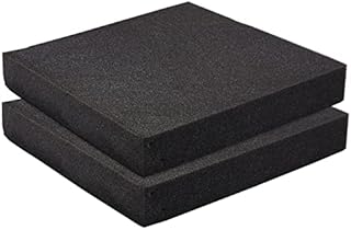 2 Pack Customizable Polyurethane Foam Pads for Packing and Crafts, 2 In (Black, 12 x 12 In)