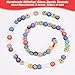 PH PandaHall 325Pcs/5 Strands Millefiori Lampwork Glass Beads 6mm Flat Round Flower Glass Beads Handmade Flower Millefiori Lampwork Bead Loose Spacer Bead for Jewelry Making DIY Crafts