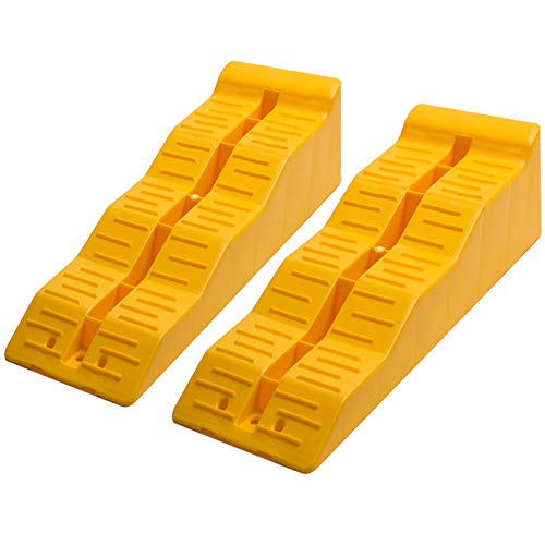 Motorup America Multi-Level Ramp Chock Block - (Pack of 2) Trailer Accessories Best for Leveling RV Truck Van SUV & Car - Drive-On Leveler & Raise Auto up-to 4 Inches