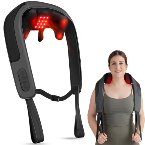 Image of CooCoCo Red Light Neck Massager with Heat, Cordless Shiatsu Massage