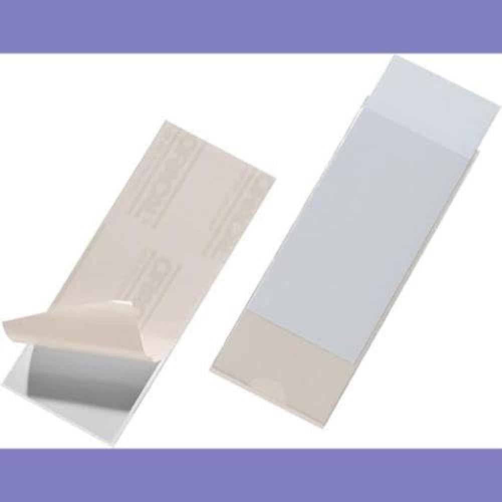 Durable Tasca adesiva Pocketfix, cartellini prezzi con inserto in cartoncino, porta prezzi, 154 x 62 mm, trasparente, 10 pezzi, 807519 (Confezione da 5)
