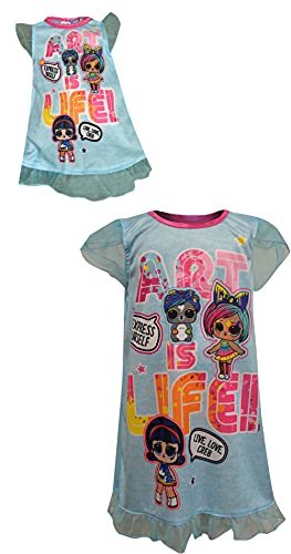 L.O.L. Surprise! Girls LOL Surprise Art is Life Nightgown with Matching Doll Gown (8) Blue