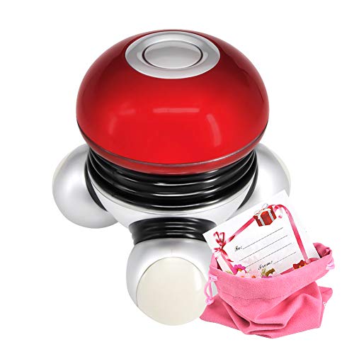 Hand Held Massager Mini Portable Body Vibrating Massage with Led Light Perfect for Hand Head Neck Back Legs Arms with Gift Bag and Gift Card ( Battery Operated )
