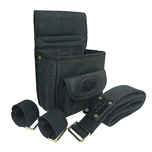 Sporting Clays Shooting Canvas 50+ Cartridge Shell Pouch Waist Ammo Bag (Black)