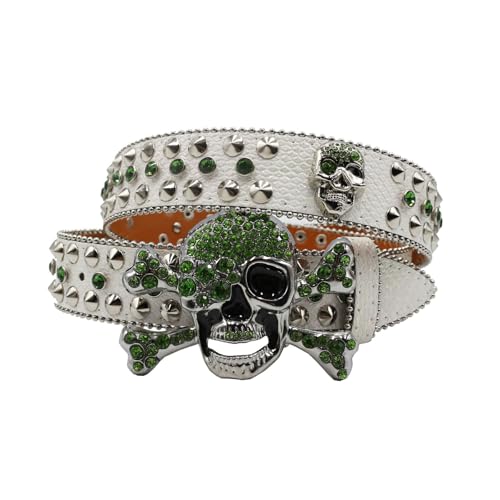 Ceinture crâne en strass pour affirmer votre look rock en festival et soirée