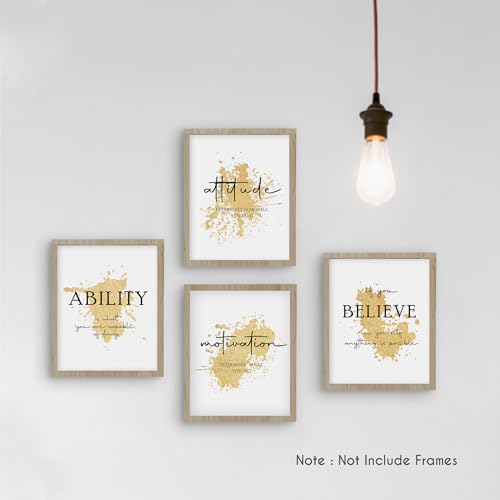 Hrqko Office Gold Inspirational Wall Art Poster Prints Set Of 4 thumb #3