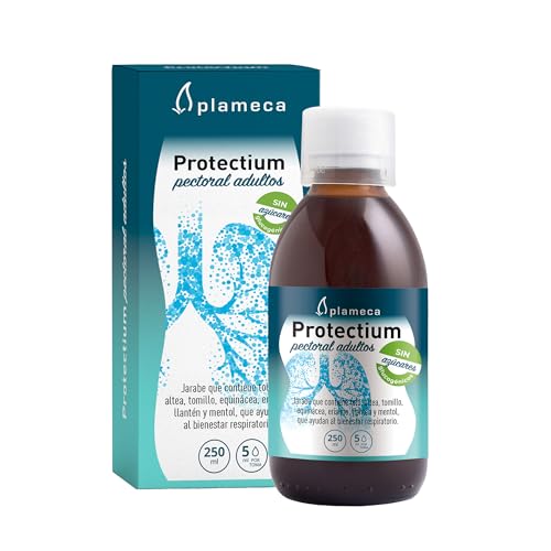 PLAMECA - Protectium Pectoral Adultos, Ayuda al Bienestar Respiratorio, al Mantenimiento de Defensas y al Sistema Inmunitario, con Tolú, Altea, Tomillo, Pino y Equinácea - 250 ml