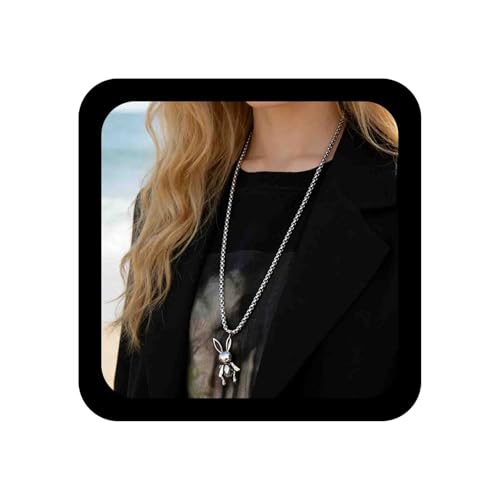 Jugielu Vintage Cute Bunny Choker Necklace Grunge Rabbit Pendant Necklace