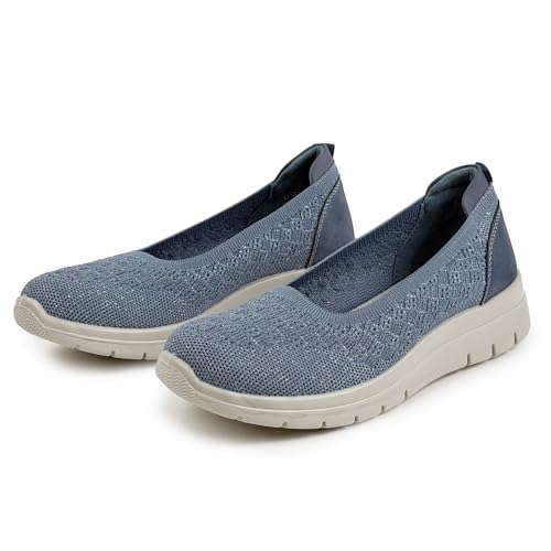 Mocassini Donna Slip On Comodi Sneakers Casual in Tessuto Traspirante,