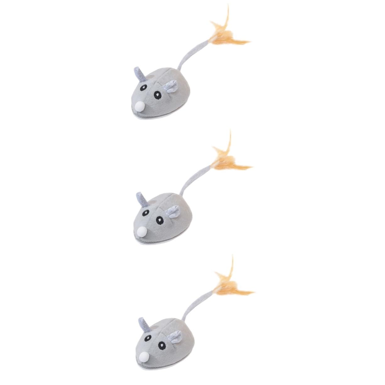 VANZACK 3piezas Ratón Eléctrico Interactivo Recargable para Gatos Juguete Divertido para Interiores Estimula El Ejercicio Independiente