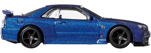 Image of Hot Wheels Premium Car Culture Collectible Toy Car, 1:64 Scale Die-Cast Nissan Skyline R34 GTR, Timeless Icons Vehicle with Real Riders Tires