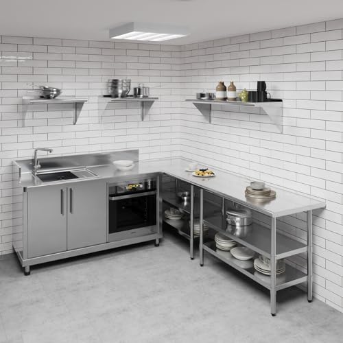 Image of AmGood 48 inch Long X 14 inch Deep Stainless Steel Wall Shelf | NSF Certified | Appliance & Equipment Metal Shelving | Kitchen, Restaurant, Garage, Laundry, Utility Room
