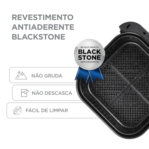Fritadeira Midea Air Fryer 8,5L, design com dois botões, ampla faixa de temperatura de 80°C a 200°C, cesto antiaderente e prato para vegetais, 1900W, 220V, FWM85P2 - Imagem 5