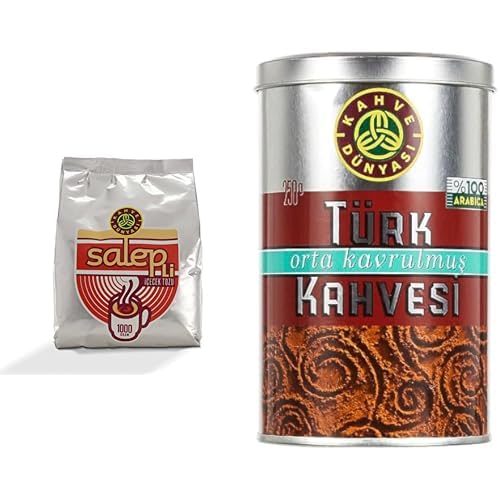 KAHVE DUNYASI Dünyası Salepli İçecek Tozu 1kg & Orta Kavrulmuş Türk si 250 Gr