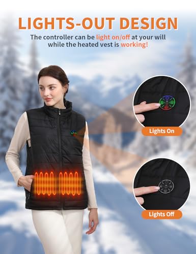 Women’s Heated Vest with 20000mah Battery Pack Included, Rechargeable Heated Jackets for Women, Lightweight Quilted4