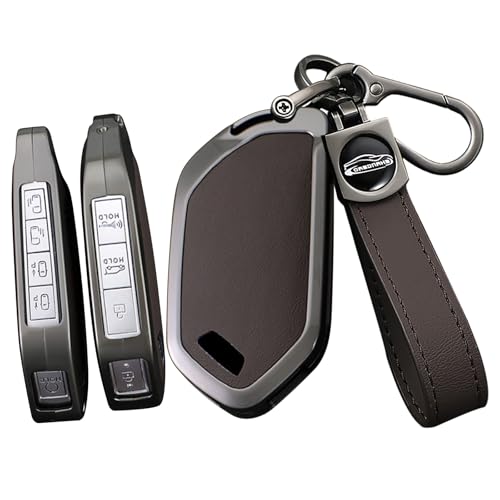 Coque clé Ford en cuir et métal - Étui protection télécommande voiture antichoc