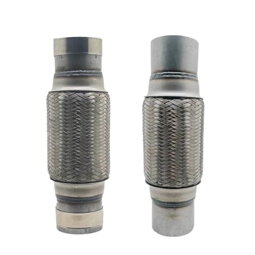 Escape de coche en acero inoxidable soldado con conector flexible premium 76mm 3