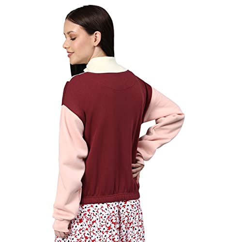 Image of Campus Sutra Cotton Women High Neck Sweatshirt