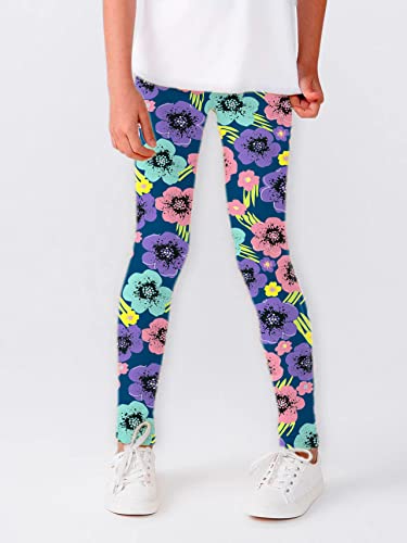 Luouse Toddler Girls Stretch Floral Printed Yoga Leggings Little Kids Skinny Dance Pants 3 Packs Sets Ankle Length Size 10T - 11T #TOP4